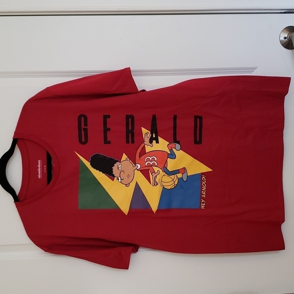 Nickelodeon Hey Arnold Gerald Men's Red Short Sleeve Tee - Size L